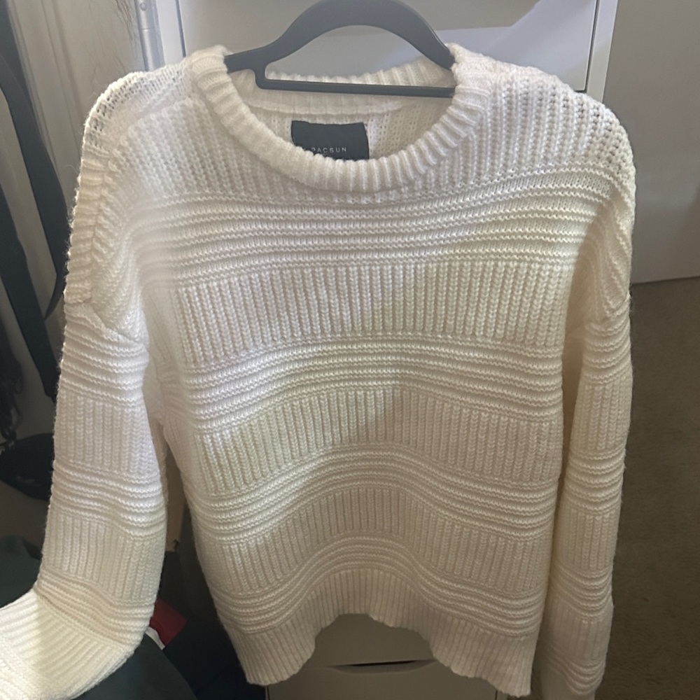 PacSun Cream Crew Neck Sweater